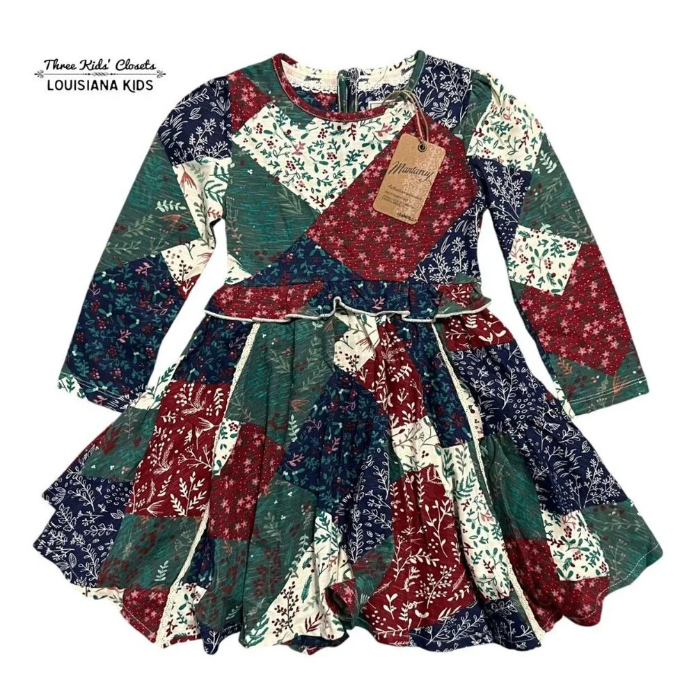 NEW Mantaray 4-5Y Patchwork Floral Twirl Dress